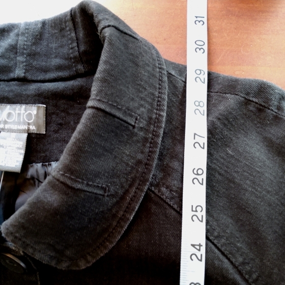 Motto Denim Raglan Button Down Jacket with Ribbed Cuffs - Picture 5 of 10
